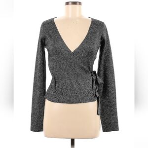 M Lulus Wrap Glitter Sweater